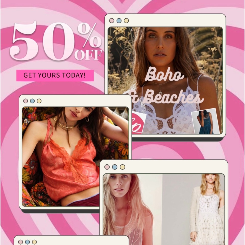 50% OFF in LIVE SHOW!! Free People High End Selections NWT!!